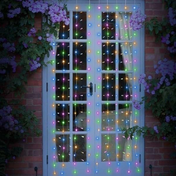 Marco Paul 2.1M Multi Coloured Fairy Lights with Timer – 210 LEDs Christmas String Lights with 5m Lead Wire - Hanging Fairy Light for Bedroom Wall - Indoor Curtain Light for Festive Door & Wall Decor