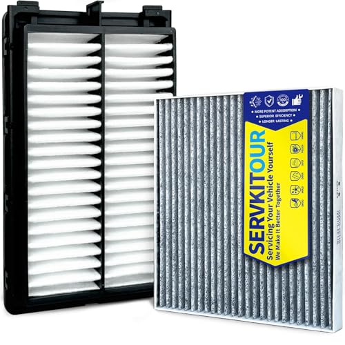 SERVKITOUR (Only for Gas) Engine Cabin Air Filter Set for Tucson (2022-2026) 2.5L Gas for Santa Fe (2021-26) 2.5L for Sonata (2020-26) for Santa Cruz (2022-26) 2.5L Replace 97133L1000 28113L1000