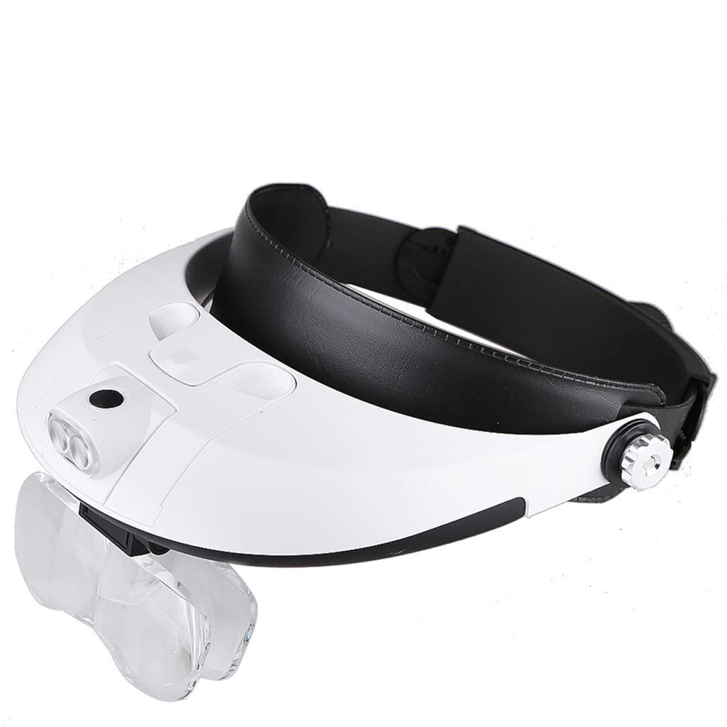 Lupa de Mano portátil Plegable Lupa montada en la Cabeza, con luz LED 5X HD, Adecuada para Leer periódicos, mapas, Reparaciones, Relojes Lupa iluminada
