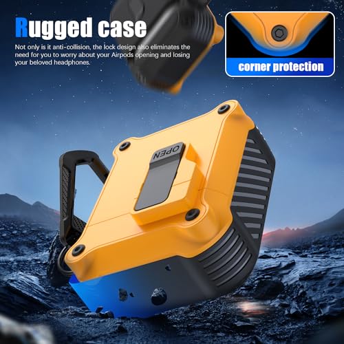 Image of RFUNGUANGO AirPods 2 Case with Lock Magnetic Lid, Yellow