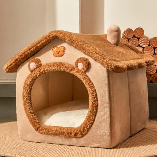 猫ベッド 冬用 犬ベッド 小型犬 ペットベッド 洗える 猫ハウス 屋根 ペットハウス 室内 犬ハウス 暖かい 可愛い 滑り止め 猫用 ふわふわ クッション付き ぐっすり眠れる 快適 保温 寒さ対策