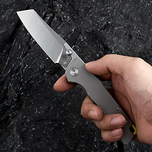 Olitans T024 Folding Knife For Edc, Replaceable Blades Pocket Knife, Tc4 Titanium Alloy Handle, For Outdoor, Survival, Hunting And Camping, 4.4Oz #TOP7