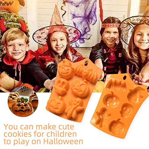 Happy Fox 6-Hole 3D Halloween Bat, Ghost Skull Pumpkin Silicone Cake Dessert Chocolate Biscuit Mould, Ice Tray Mould (6 Types) - Image 4
