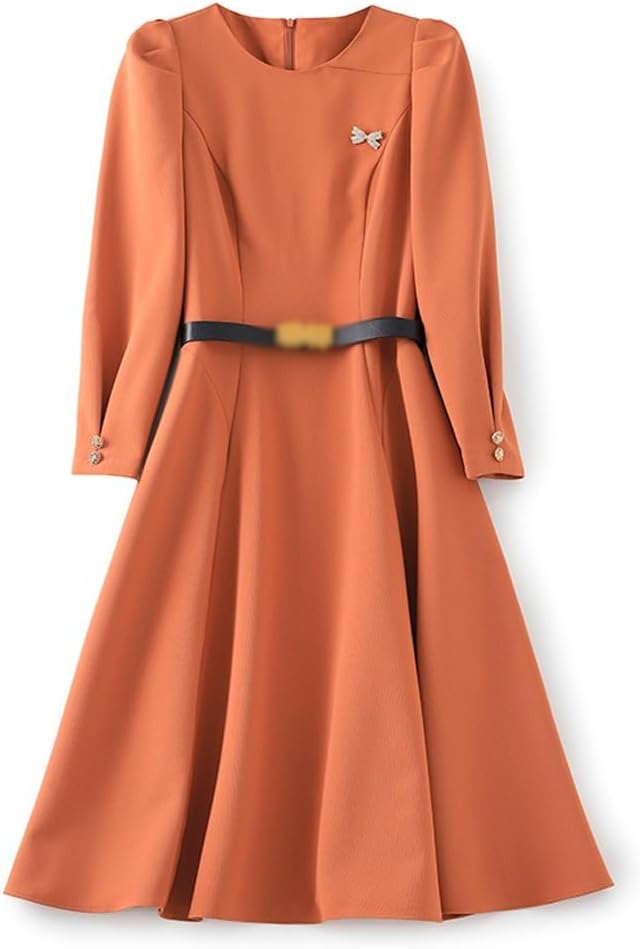 JSEIAJB Waist Collection Large Hem Slim Shirt and Dress Design for Autumn and Winter