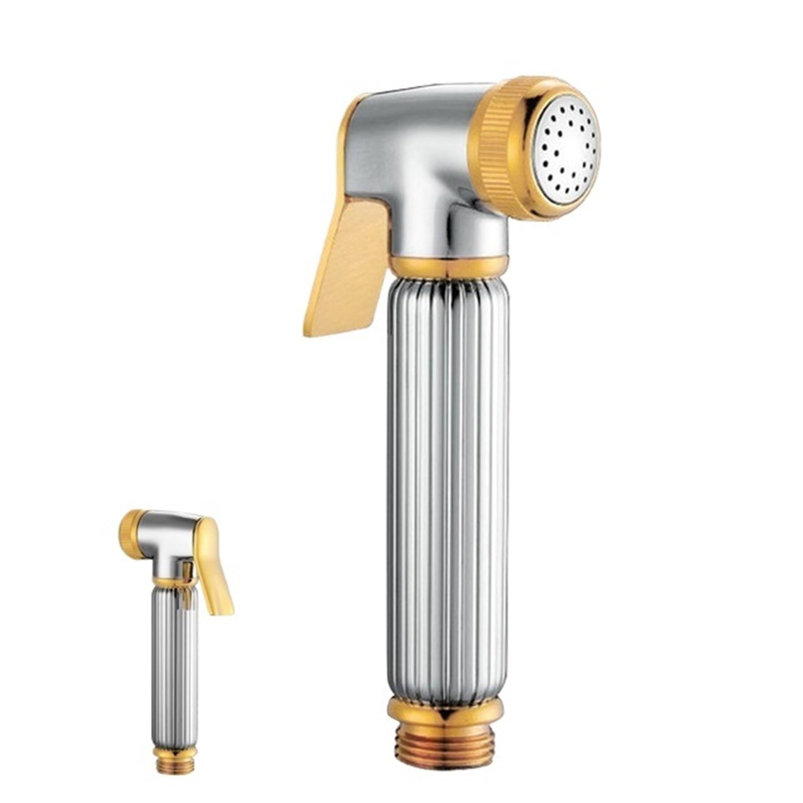 ZYCHSJXA Chrome Golden Bidet Faucet Hand Held Sprayer Gun Bathroom Accessories Toilet Shower Head(Chrome with Golden)