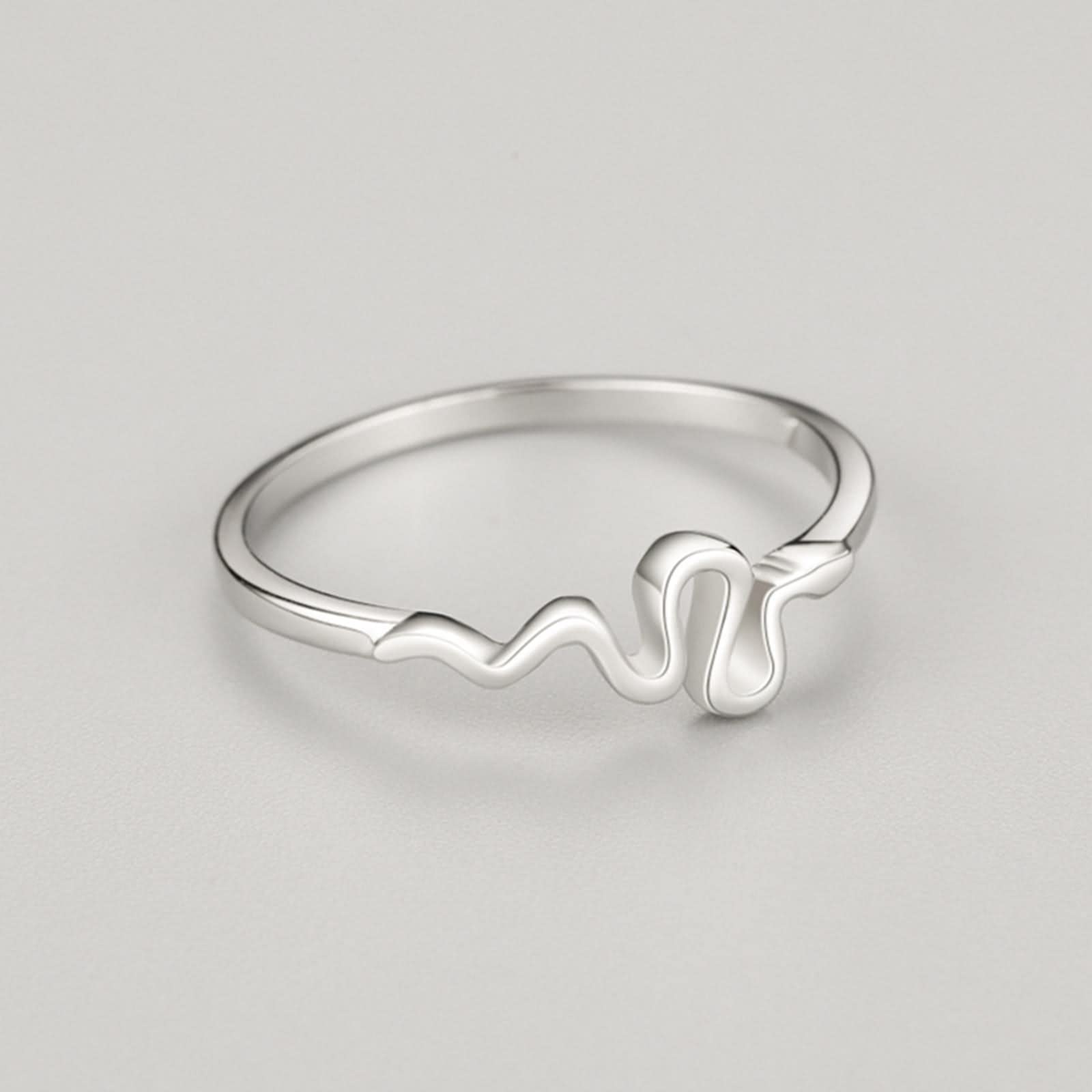 Anelli in argento da donna, anello di fidanzamento a serpente Pt950 e oro bianco, regalo unico per amiche e donne