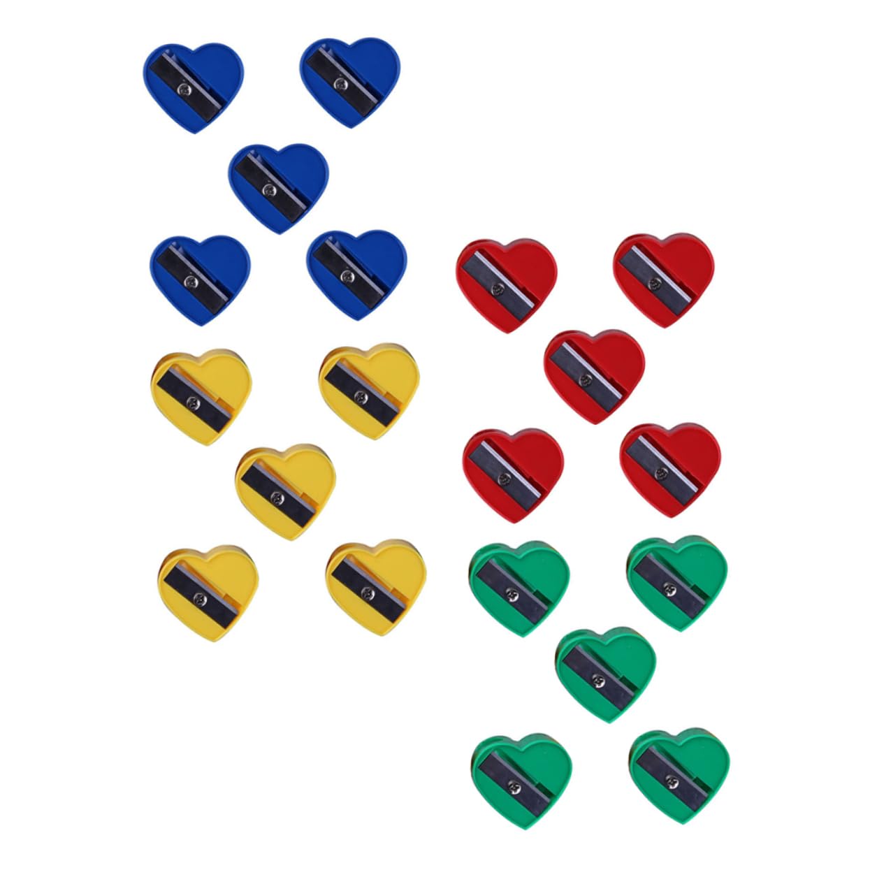 HOODANCOS Makeup Pencil Sharpeners Set Heart Shape Single Hole Portable for Travel 60 Pcs Sharpening Tool