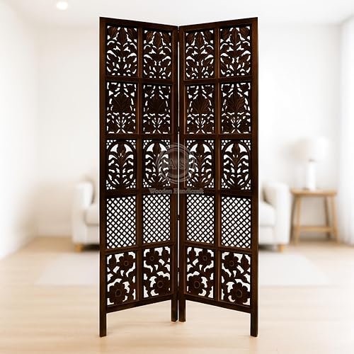 Image of Wooden Partition for Living Rooms Wall Dividers,Screen Separator Wall Divider for Hall Wall Panels for Living Room /Kitchen /Bedroom /Office /Restaurant (6-feet 2 Panel)
