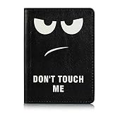 UUcovers Passport Holder Cover Case PU Leather RFID Blocking Card Pockets Holder Cute Luggage Magnetic Wallet Passport Holder Case for travel Women Men, Don't Touch