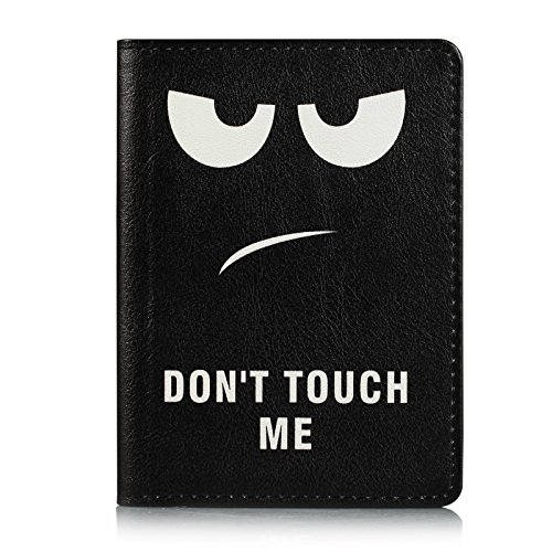 Passport Holder Cover Case PU Leather RFID Blocking Card Pockets Holder Cute Luggage Magnetic Wallet Passport Holder Case for travel Women Men, Don't Touch