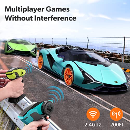 Miebely Lamborghini Remote Control Car, 1:12 Scale Lambo Toy Car 7.4V 900Mah Officially Licensed 12Km/H Fast Rc Cars With Led Light 2.4Ghz Model Car For Adults Boys Girls Birthday Ideas Gift - Blue #TOP5