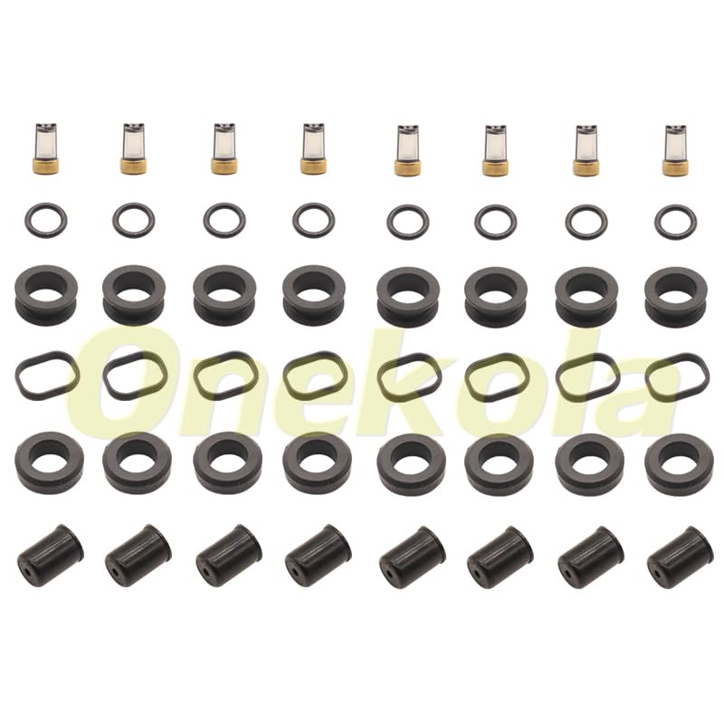 Fuel Injector Service Repair Kit Filters O rings Seals Grommets For 23250-50010 For Toyota For Lexus SUPRA LS400 1UZFE V8 32v 90-93 - (Color: 8 piece set)