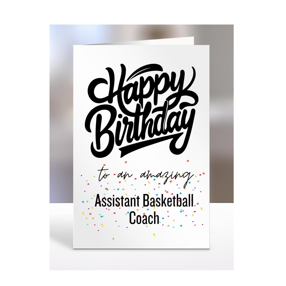 Card for Assistant Basketball Coach, Happy Birthday Gifts for Men or Women, Him, Her, Presents for Christmas, Appreciation, To an amazing, A5-167a_19 — image 1
