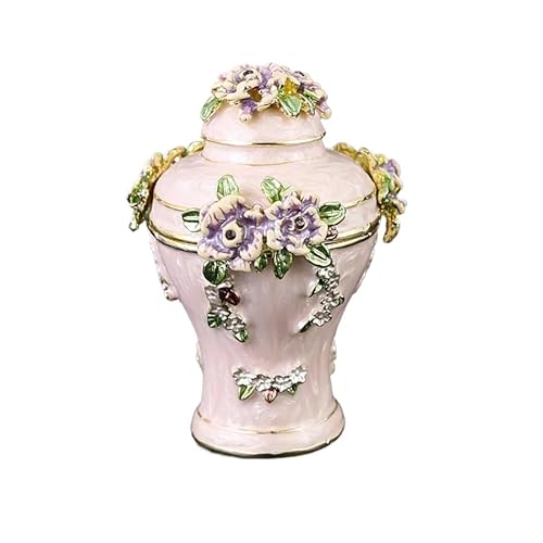 FLYuechun Ranan 2,7 x 5 cm boîte à bijoux en forme de vase en forme de cerisier en forme de vase, décoration d'intérieur, ornement artisanal, style vase artistique de rangement pour bagues et boucles
