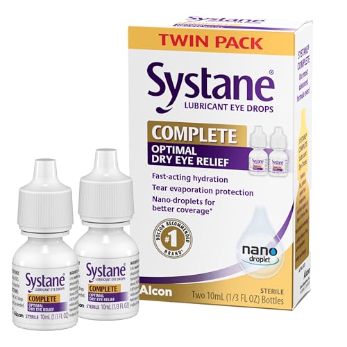 Systane Complete Lubricant Eye Drops, 0.34 Fl Oz, Twin Pack (Pack of 2)