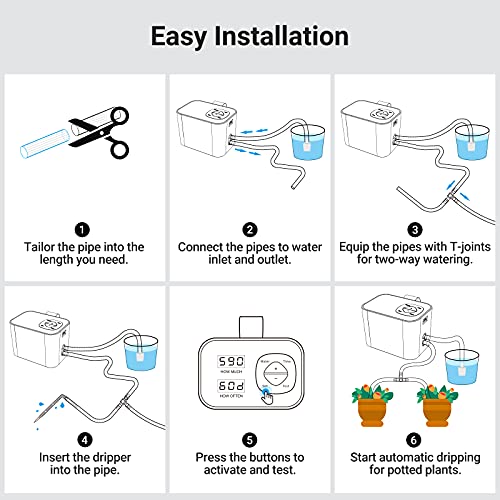 Kollea Reliable Automatic Watering System, Christmas Tree Plant Self Watering System Automatic Drip Irrigation Kit with 60-Day Programmable Timer, Indoor Irrigation System for Potted Plants - Image 6