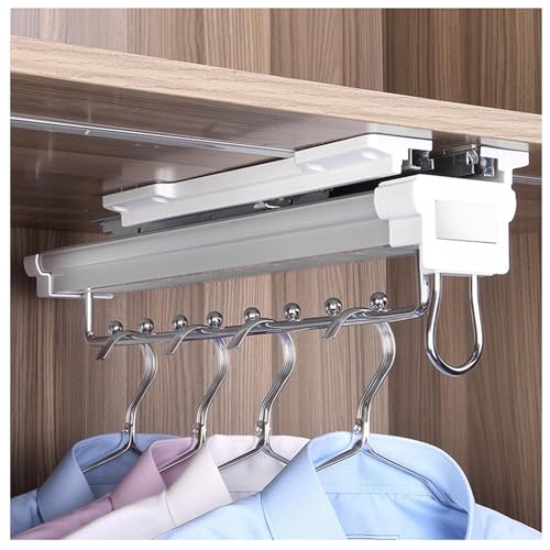 Tige de vêtements coulissante pour dressing avec amortisseur - Organisateur de placard télescopique
