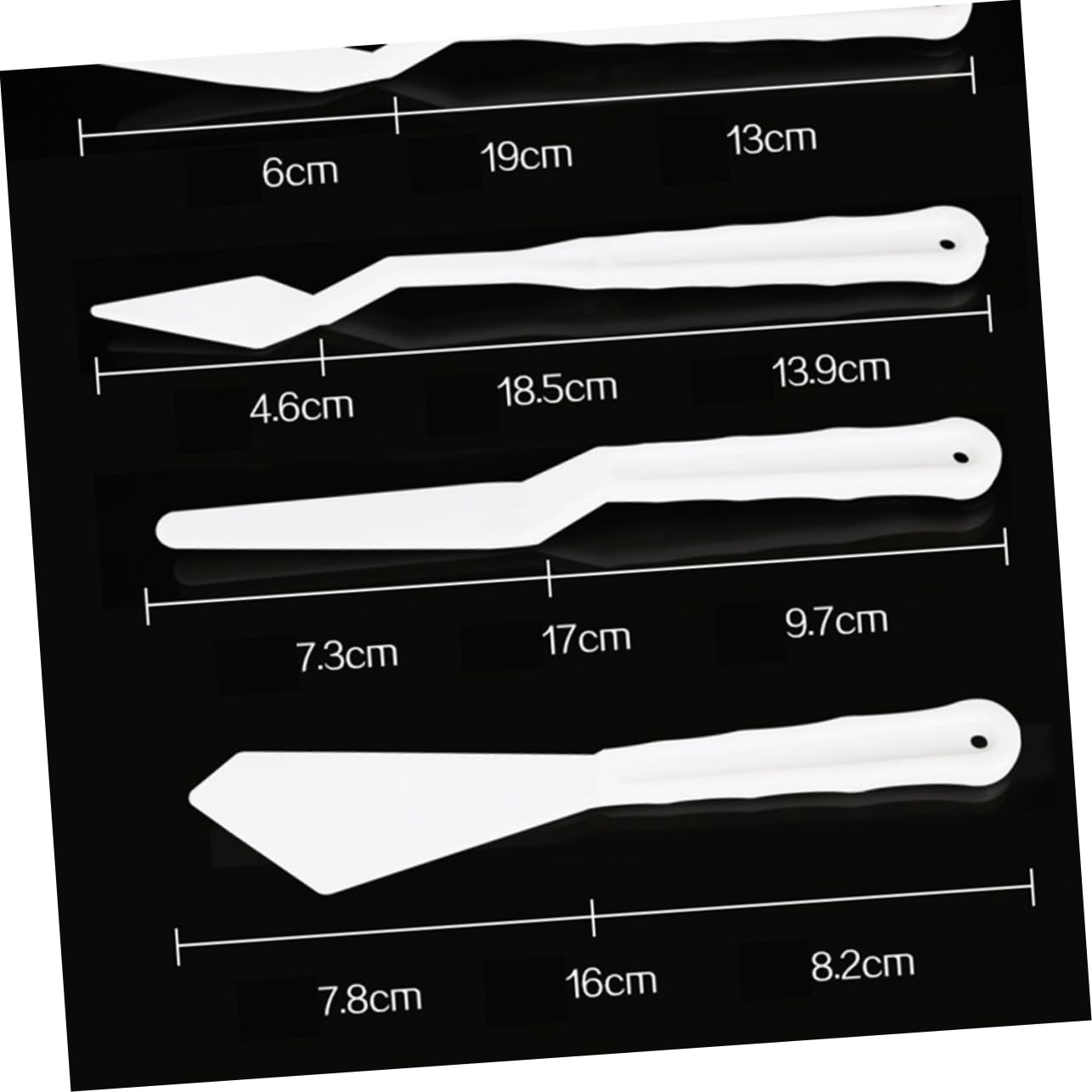 KALLORY Artist Oil Painting Knife Set 6pcs Spatula Palette Knives Plastic Blades for Canvas Painting