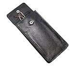 Soft Leather Spectacle Case/Slim Glasses Case/Soft Glasses Case - Black Leather