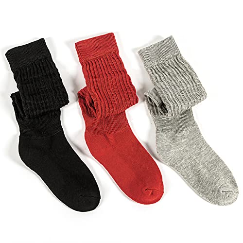 Image of Century Star Knee High Slouch Socks for Women - 80s 90s Scrunch Socks Soft Leg Warmers Stacked Boot Socks Holiday Daily
