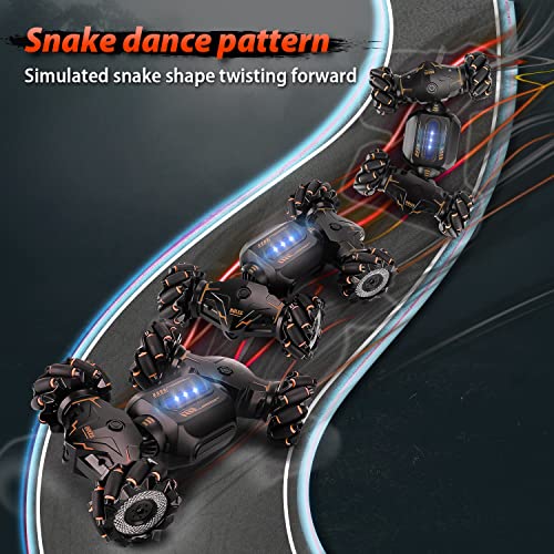 Fuuy Rc Drift Car Smart Hand Controll Rc Car Double-Sided Driving Rc Drift Trunk Twist Remote Control Car For Boys 4-7, Orange #TOP1