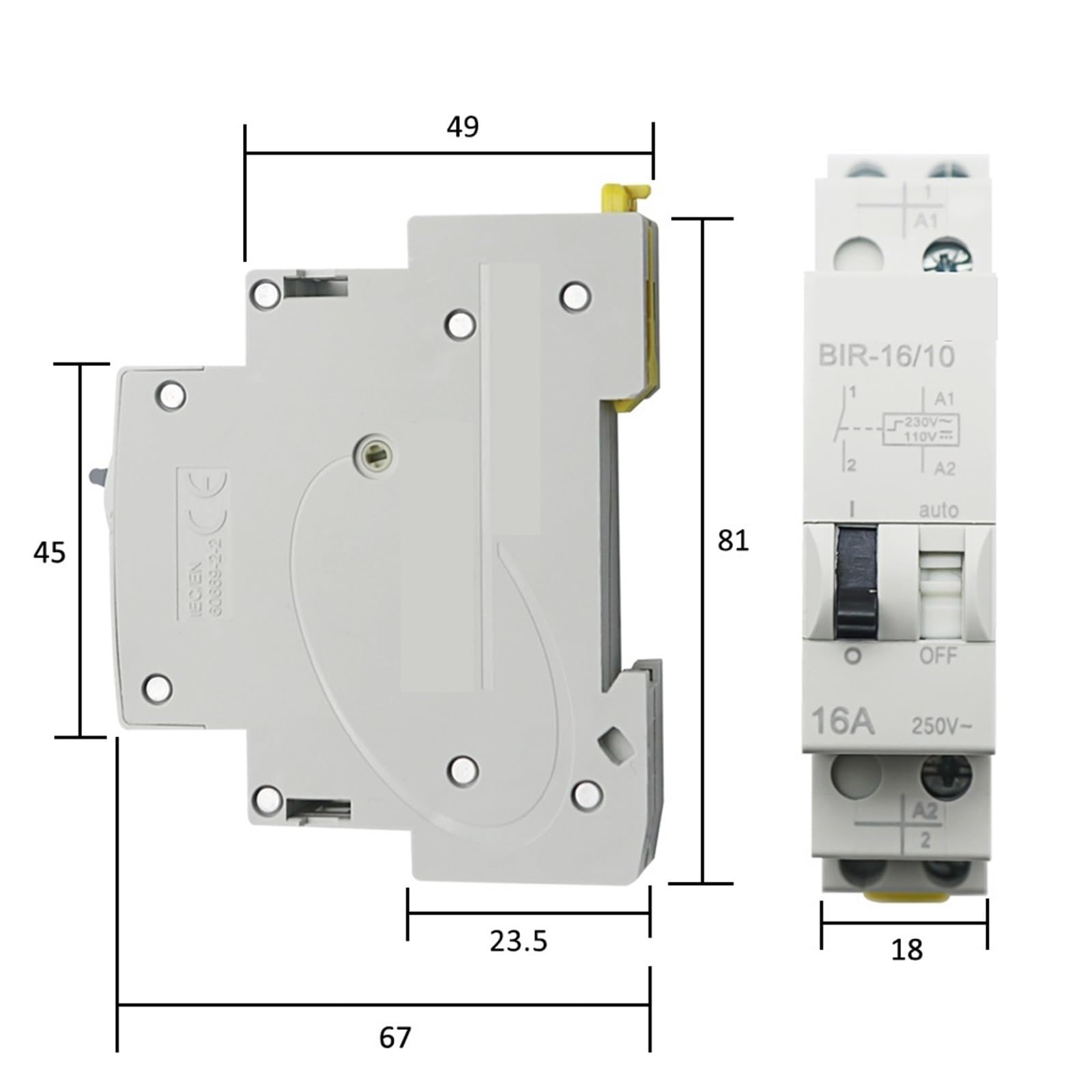 16A AC230V DC110V 24V Relè di impulso a doppia tensione controllo dell'impulso elettrico domestico automatico 1Pcs(AC48V - DC24V)