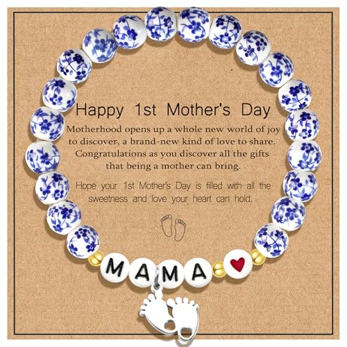 Sereney Preschool Kindergarten Graduation Gift for Girls, Birthday Gifts for Mom Grandma Daughter 1st New Mom Sister Step Mother, Pearl Bracelet as Beaded Bracelets for Wife Girlfriend Best Friends