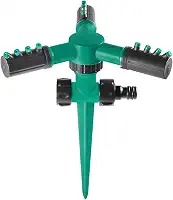 Irrigador Giratório 3 Jatos Aspersor 360 Graus Espiga Para Jardim Gramado Horta Plantação Agrícola [Kadê]