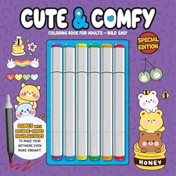 Capa do livro Cute & Comfy Coloring Book for Adults - Bold Easy - Special Edition - Livro de Colorir Adulto