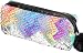 Phogary Glitter Cosmetic Bag Mermaid Spiral Reversible Sequins Portable Double Color Students Pencil Case for Girls Women Handbag Purse Make Up Pouch with Pompon Zip Closure (Colorful)