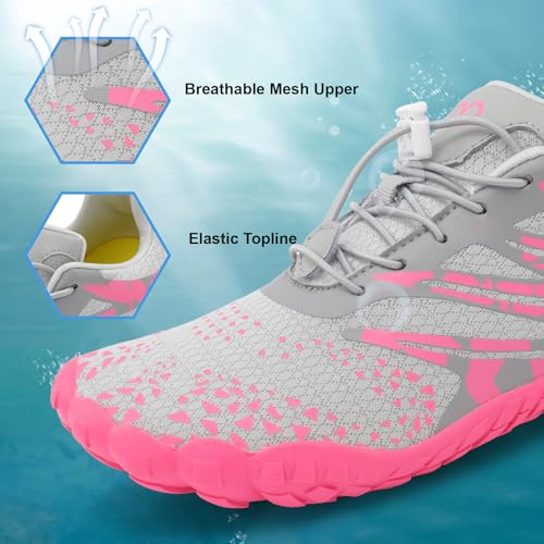 Image of XIHALOOK Athletic Hiking Water Shoes Womens Mens Quick Dry Barefoot for Beach Walking Kayaking Surfing Training