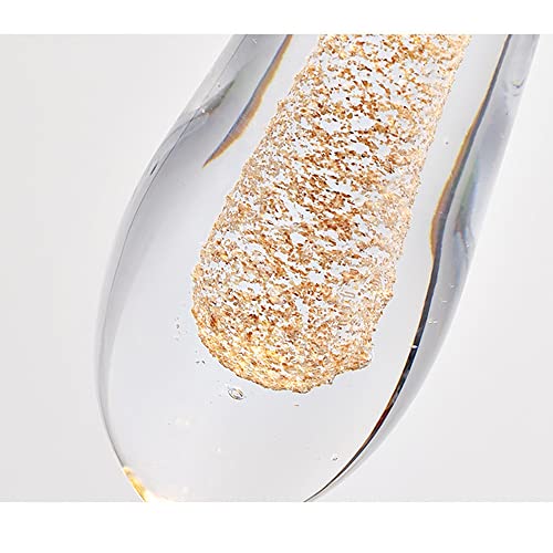 Lampe suspendue goutte d'eau en cristal et feuille d'or luxury pour villa - 8
