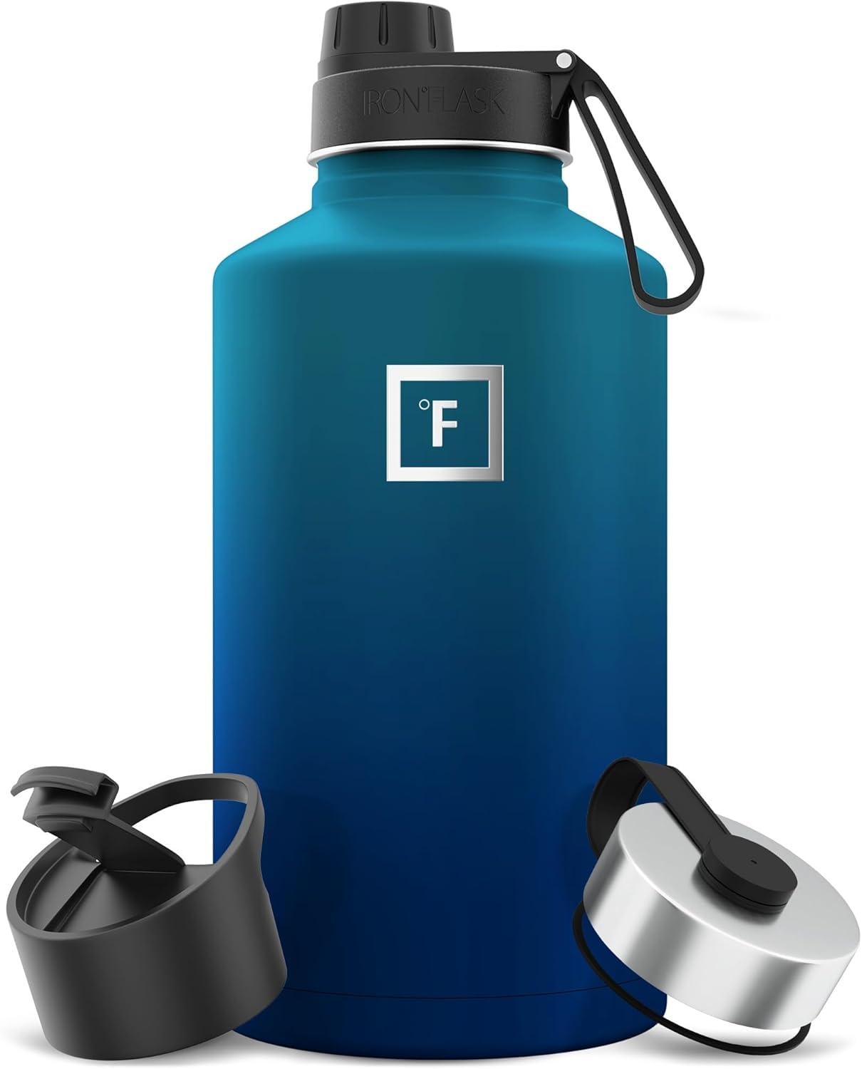 Iron Flask Sports Water Bottle - 14 oz, 18 oz, 22 oz, 32 oz, 40 oz, 64 oz, 3 Lids (Straw Lid) Vacuum Insulated Stainless Steel Modern Double Wall Simple Thermo Mug Metal Water Bottle