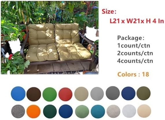 Miniatura 6 de QILLOWAY Cojín de repuesto para silla de asiento y respaldo al aire libre, cojines de repuesto de temporada para primaveraverano, paquete de 4 (gris)