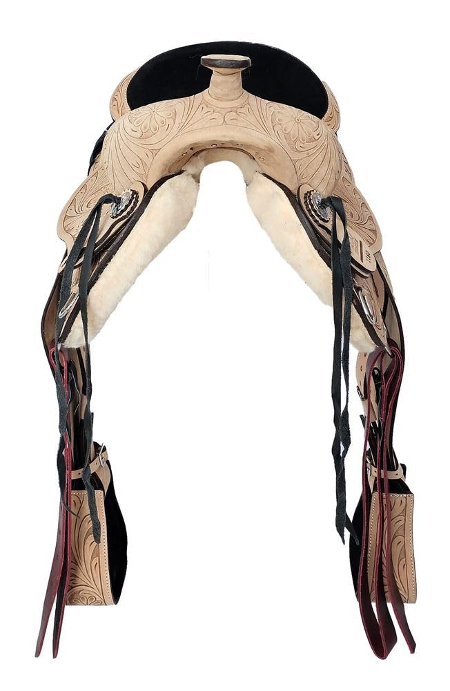 A&M Reitsport Oregon Selle Western en cuir de buffle, 43,2 cm (17")