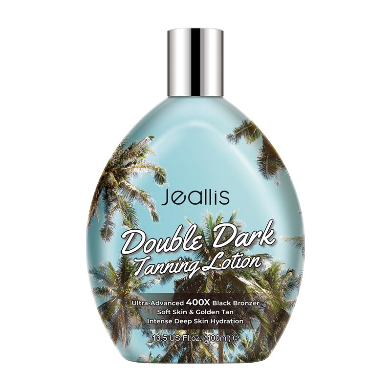 Loção bronzeadora para cabine de bronzeamento jeallis Double Dark com bronzer, 400 mL