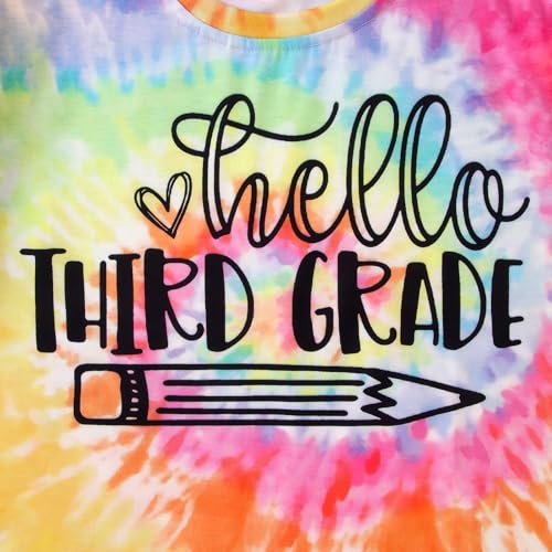 Image of MODNTOGA Kid Girl Boy First Day of School Shirt Back to School T-Shirt Hello Kindergarten 1st 2nd 3rd Grade Graphic Tee Tops