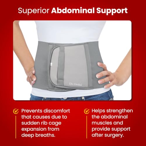 Image of Dr.Ortho Abdominal Belt for Women, Post C-Section Surgery, Maternity Waist Support After Delivery, Tummy Reduction, Belly Support Belt Grey (3XL)
