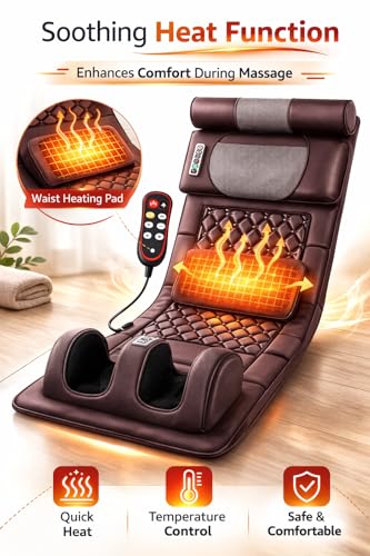 Image of Blynk Electric Foldable Full Body Massage Mattress with Airbag Compression & Vibration, Back Neck Waist & Leg Massager, Multiple Modes & Intensity, for Home & Office Use