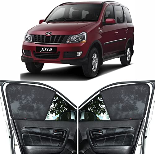 Image of Able Zed Black Half Car Magnetic Sun Shade Curtains for Mahindra Xylo Set of 6 Pcs