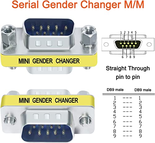 DTech DB9 Connector Male to Female Gender Changer Serial Adapter FeMale to Female, Male to Male RS232 Coupler (3Pack) - Image 3