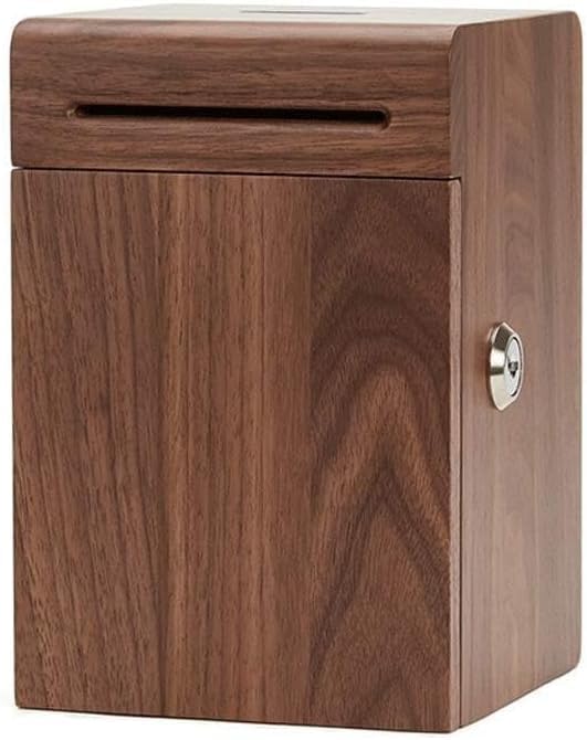 Amazon.com: Solid Walnut Piggy Bank with Lock | Dual Slot Money Saving ...