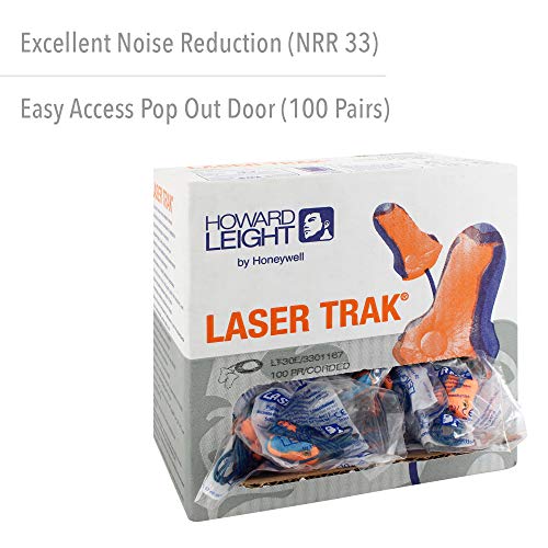 Howard Leight By Honeywell Lt-30 Hundred-Pair 32Nrr Laser Trak Corded Single-Use Earplugs - Orange/Blue #TOP1