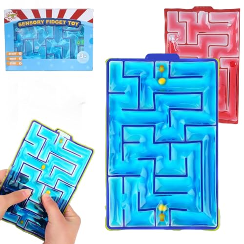 JoyJoyful 2 Pack Maze Sensory Squishy Fidget Toys for Kids Adults with Autism, ADHD