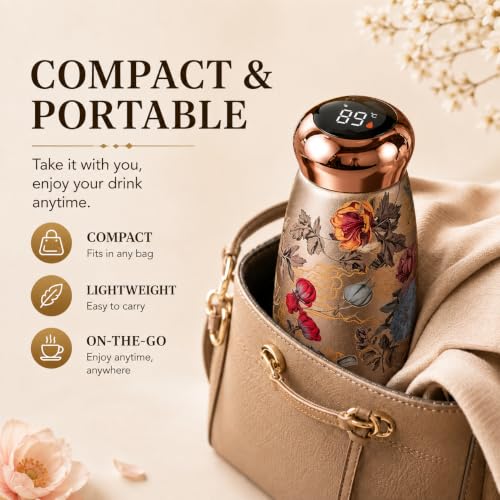 Botella de agua mini aislada 8oz Taza térmica de acero inoxidable con revestimiento cerámico PEONY miniatura 4