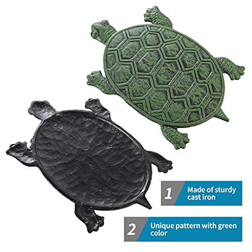 MDLUU 3-Pack Turtle Stepping Stone, Cast Iron Flagstone, Decorative Tortoise Stepping Stone for Garden Walkway, Flower Bed