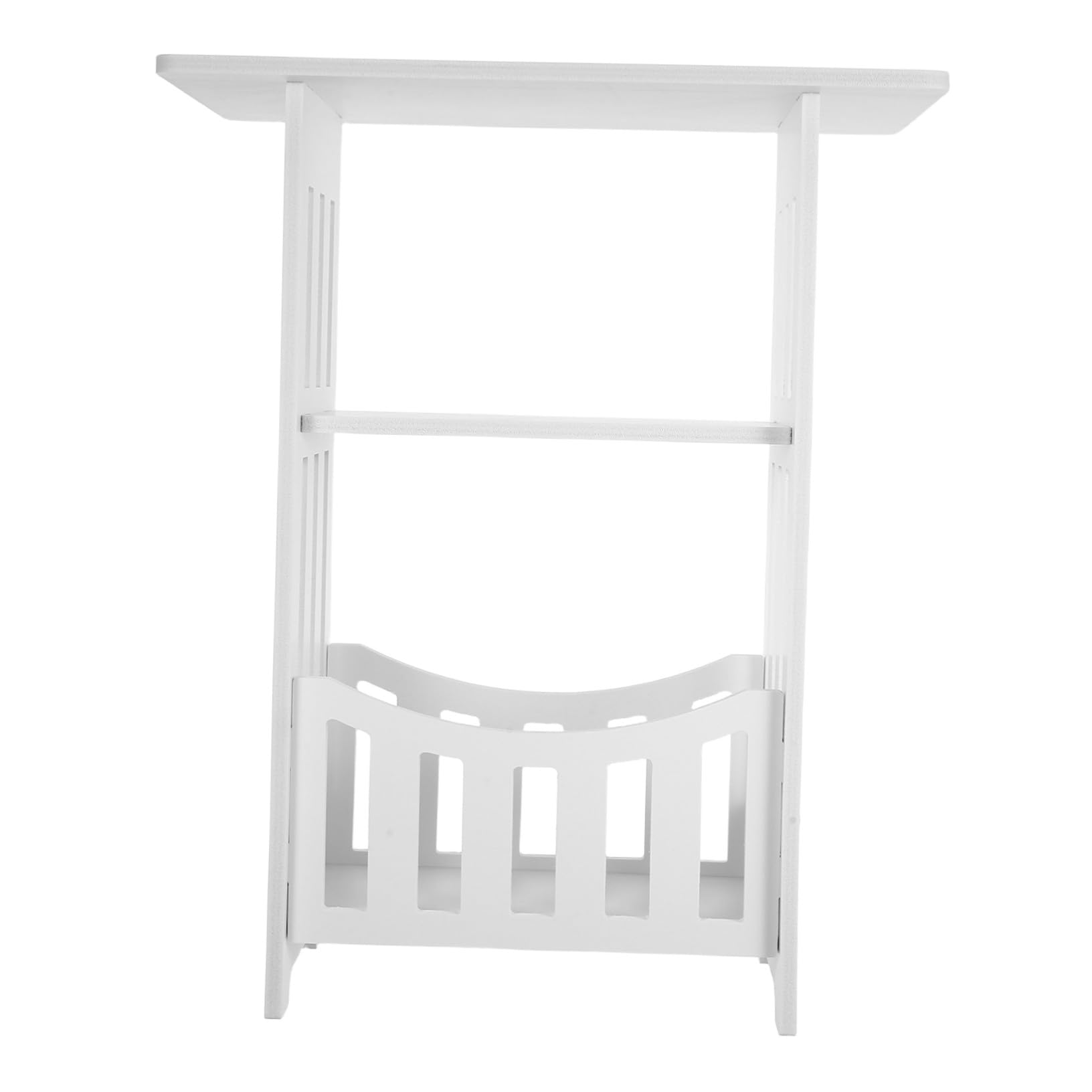 Table de chevet blanche design épuré en bois-composite pour rangement quotidien