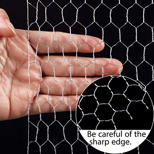 Satinior 2 Sheets Chicken Wire Net For Craft Work, Galvanized Hexagonal Wire Mesh (13.7 X 40 Inches, Sliver) #TOP3