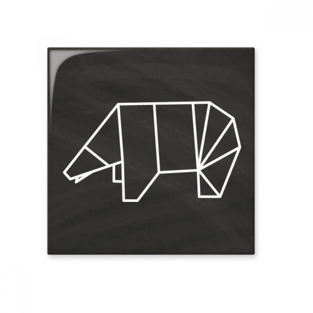 Carreau de céramique ours origami géométrique brillant pour déco murale