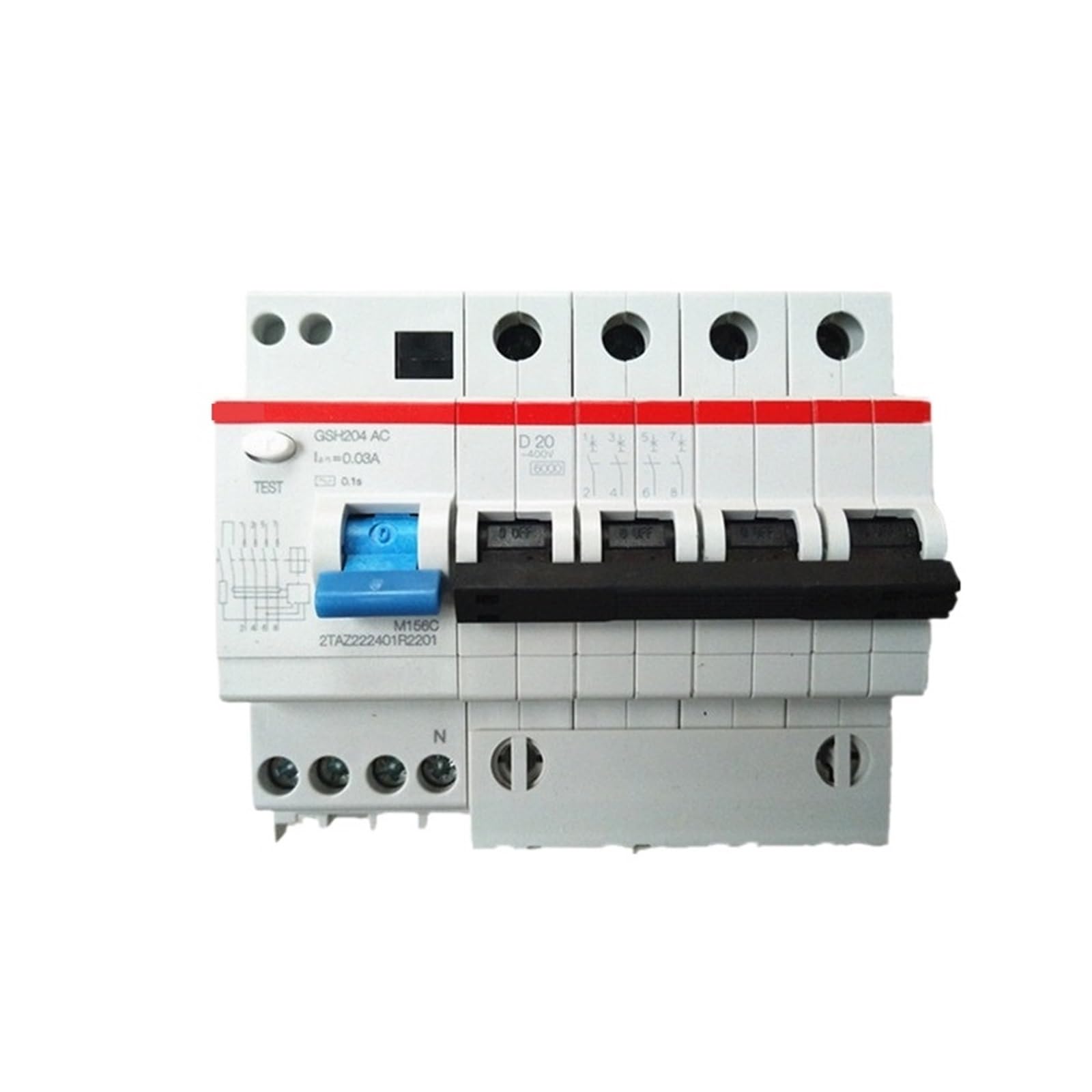 Disjoncteur à air 4P Type D 10A GSH204 avec protection contre les fuites